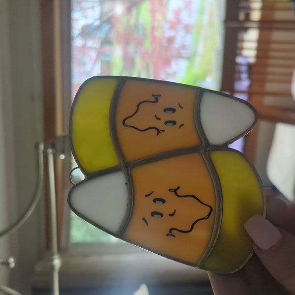 Stained Glass Candy Corn Sun Catcher - Picture 2 of 3